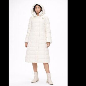 Women's Thickened Long Quilted Down Jacket Maxi Parka Puffer Coat Medium NWOT